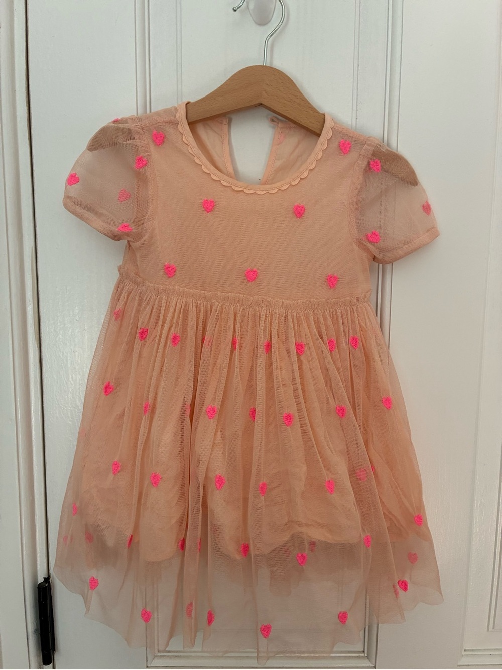 Stella McCartney Kids pink heart tulle dress